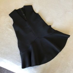 Vneck peplum black dress